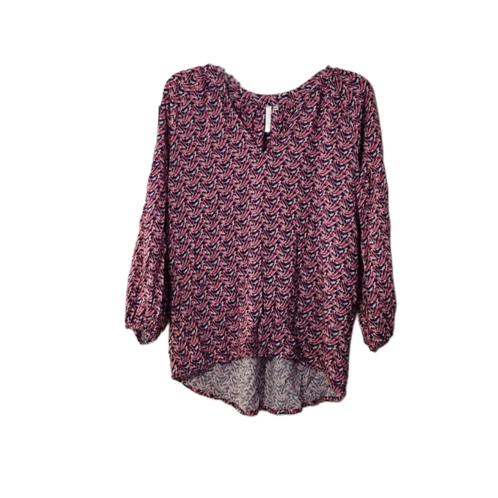 RockPaperFlower Women's Size L Tunic Top Blue & Pink (Multicolor)